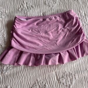 Purple Ruffled Mini Skirt